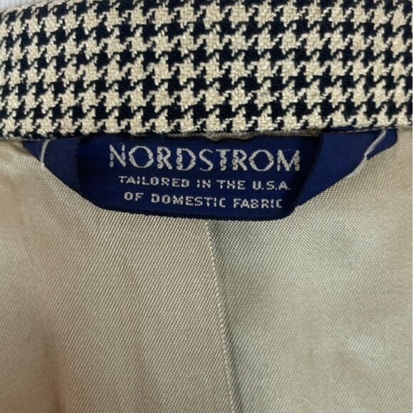 Nordstrom Mens Black and Beige Houndstooth Blazer Euro-300 Tailored USA Size M - Picture 10 of 11